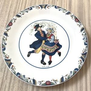 Rorstrand Swedish National Costumes Smaland Plate Vintage w Box